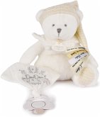 Schmusetuch mit Schnullerhalter Bär gold 20cm