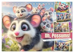 Cover Oh, Possums! Cartoon-Abenteuer mit lustigen Beutelratten (Tischkalender 2026 DIN A5 quer), CALVENDO Monatskalender