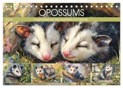 Cover Opossums. Faszinierende Beutelratten in Öloptik (Tischkalender 2026 DIN A5 quer), CALVENDO Monatskalender
