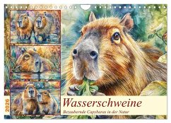 Cover Wasserschweine. Bezaubernde Capybaras in der Natur (Wandkalender 2026 DIN A4 quer), CALVENDO Monatskalender