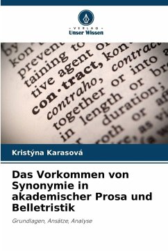 Cover Das Vorkommen von Synonymie in akademischer Prosa und Belletristik