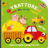 Trattore rosso, blu, verde e giallo Trattore rosso, blu, verde e giallo