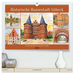 Cover Historische Hansestadt Lübeck (hochwertiger Premium Wandkalender 2026 DIN A2 quer), Kunstdruck in Hochglanz