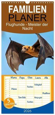 Familienplaner 2026 - Flughunde - Meister der Nacht mit 5 Spalten (Wandkalender, 21 x 45 cm) CALVENDO Cover Familienplaner 2026 - Flughunde - Meister der Nacht mit 5 Spalten (Wandkalender, 21 x 45 cm) CALVENDO