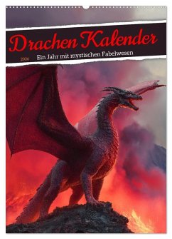 Cover Drachen Kalender - ein Jahr mit mystischen Fabelwesen (Wandkalender 2026 DIN A2 hoch), CALVENDO Monatskalender
