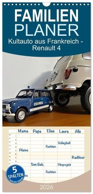 Cover Familienplaner 2026 - Kultauto aus Frankreich - Renault 4 mit 5 Spalten (Wandkalender, 21 x 45 cm) CALVENDO
