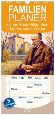 Cover Familienplaner 2026 - Rainer Maria Rilke. Sein Leben, seine Werke mit 5 Spalten (Wandkalender, 21 x 45 cm) CALVENDO