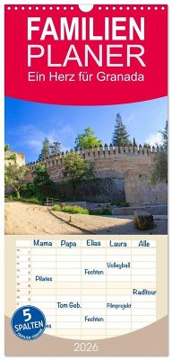 Cover Familienplaner 2026 - Ein Herz für Granada mit 5 Spalten (Wandkalender, 21 x 45 cm) CALVENDO