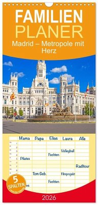 Cover Familienplaner 2026 - Madrid - Metropole mit Herz mit 5 Spalten (Wandkalender, 21 x 45 cm) CALVENDO