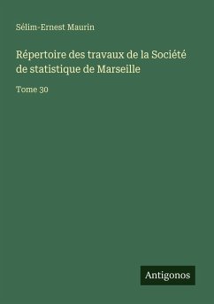 Cover Répertoire des travaux de la Société de statistique de Marseille