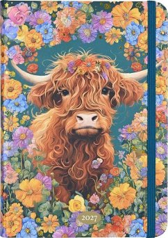 Cover 2027 Highland Cow Weekly Planner (16 Months, Sept 2026 to Dec 2027)