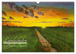 Cover Landschaften in Acryl & Aquarell (Wandkalender 2026 DIN A3 quer), CALVENDO Monatskalender