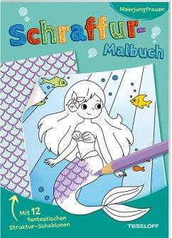 Cover Schraffur-Malbuch. Meerjungfrauen