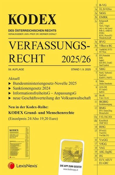 KODEX Verfassungsrecht 2025/26 - inkl. App KODEX Verfassungsrecht 2025/26 - inkl. App