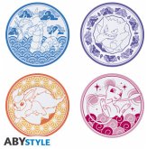 POKEMON - Set of 4 Plates - Japanese Style