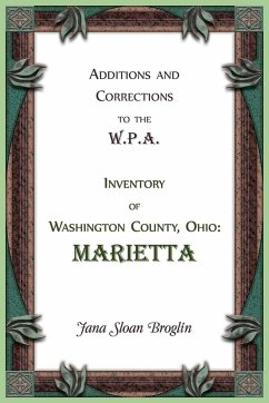 Cover Additions and Corrections to the W.P.A. Inventory of Washington County, Ohio
