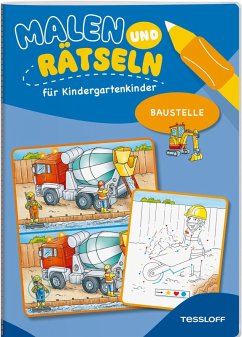Cover Malen und Rätseln für Kindergartenkinder. Baustelle
