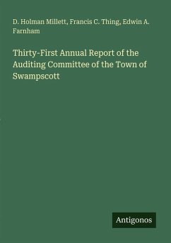 Cover Thirty-First Annual Report of the Auditing Committee of the Town of Swampscott
