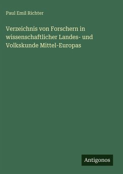Cover Verzeichnis von Forschern in wissenschaftlicher Landes- und Volkskunde Mittel-Europas