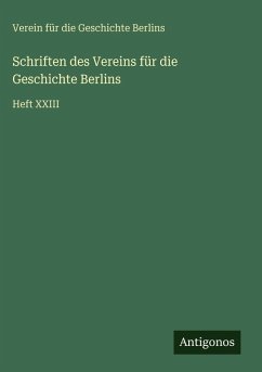 Cover Schriften des Vereins für die Geschichte Berlins