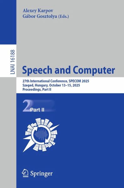 Speech and Computer (eBook, PDF) Speech and Computer (eBook, PDF)