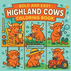 Bold & Easy Highland Cows Coloring Book - Revive Coloring Books