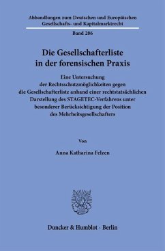 Cover Die Gesellschafterliste in der forensischen Praxis