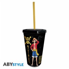 Cover ONE PIECE - Tumbler with straw - 470ml - Luffy & Zoro