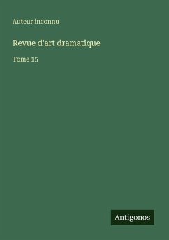 Cover Revue d'art dramatique