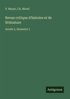 Cover Revue critique d'histoire et de littérature