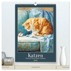 Cover Katzen. Momente feliner Poesie in Öloptik (hochwertiger Premium Wandkalender 2026 DIN A2 hoch), Kunstdruck in Hochglanz