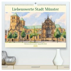 Cover Liebenswerte Stadt Münster (hochwertiger Premium Wandkalender 2026 DIN A2 quer), Kunstdruck in Hochglanz