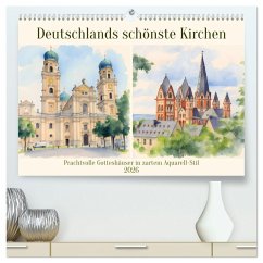 Cover Deutschlands schönste Kirchen (hochwertiger Premium Wandkalender 2026 DIN A2 quer), Kunstdruck in Hochglanz