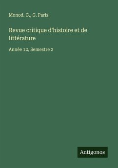 Cover Revue critique d'histoire et de littérature