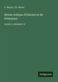 Cover Revue critique d'histoire et de littérature