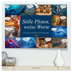 Stille Pfoten, weise Worte - Tiere zeigen dir den Weg zu mehr Gelassenheit (hochwertiger Premium Wandkalender 2026 DIN A2 quer), Kunstdruck in Hochglanz Stille Pfoten, weise Worte - Tiere zeigen dir den Weg zu mehr Gelassenheit (hochwertiger Premium Wandkalender 2026 DIN A2 quer), Kunstdruck in Hochglanz