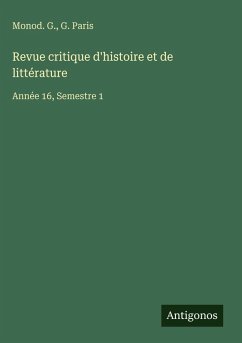 Cover Revue critique d'histoire et de littérature