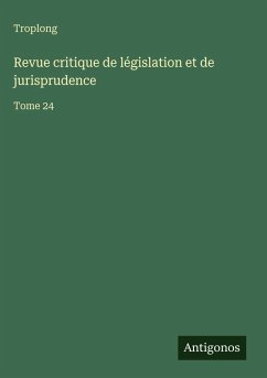 Cover Revue critique de législation et de jurisprudence