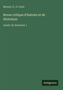 Cover Revue critique d'histoire et de littérature