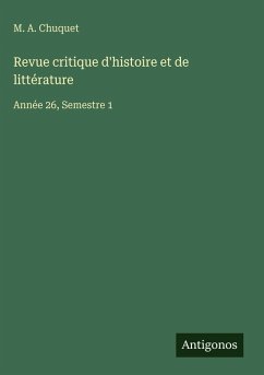 Cover Revue critique d'histoire et de littérature