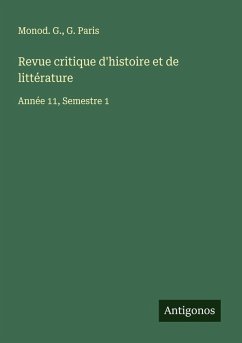 Cover Revue critique d'histoire et de littérature