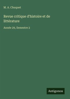 Cover Revue critique d'histoire et de littérature