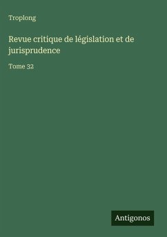 Cover Revue critique de législation et de jurisprudence
