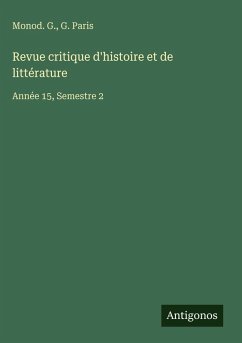 Cover Revue critique d'histoire et de littérature