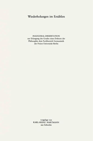 Wiederholungen im Erzählen (eBook, PDF)