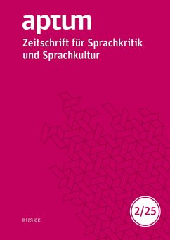 Cover Aptum, Zeitschrift für Sprachkritik und Sprachkultur 21. Jahrgang. 2025, Heft 2