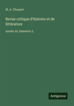 Cover Revue critique d'histoire et de littérature