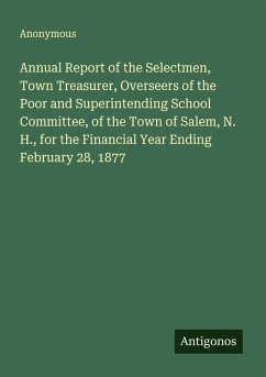 Cover Annual Report of the Selectmen, Town Treasurer, Overseers of the Poor and Superintending School Committee, of the Town of Salem, N. H., for the Financial Year Ending February 28, 1877