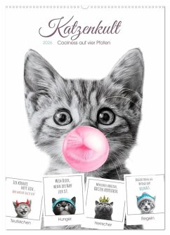 Katzenkult - Coolness auf vier Pfoten (Wandkalender 2026 DIN A2 hoch), CALVENDO Monatskalender