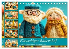 Flauschiger Bauernhof. Gestrickte Tierchen für Herz und Seele (Tischkalender 2026 DIN A5 quer), CALVENDO Monatskalender